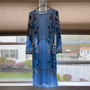 Blue floral maternity dress